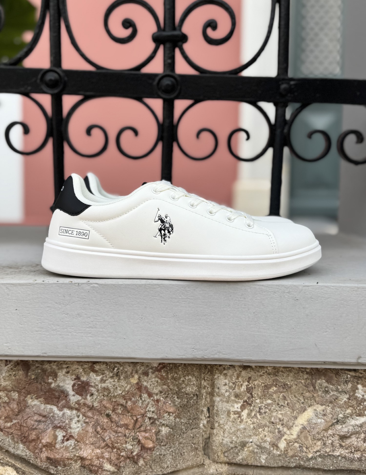 U.S. Polo Assn. ανδρικά λευκα casual sneakers BYRON001DWHIBLK04